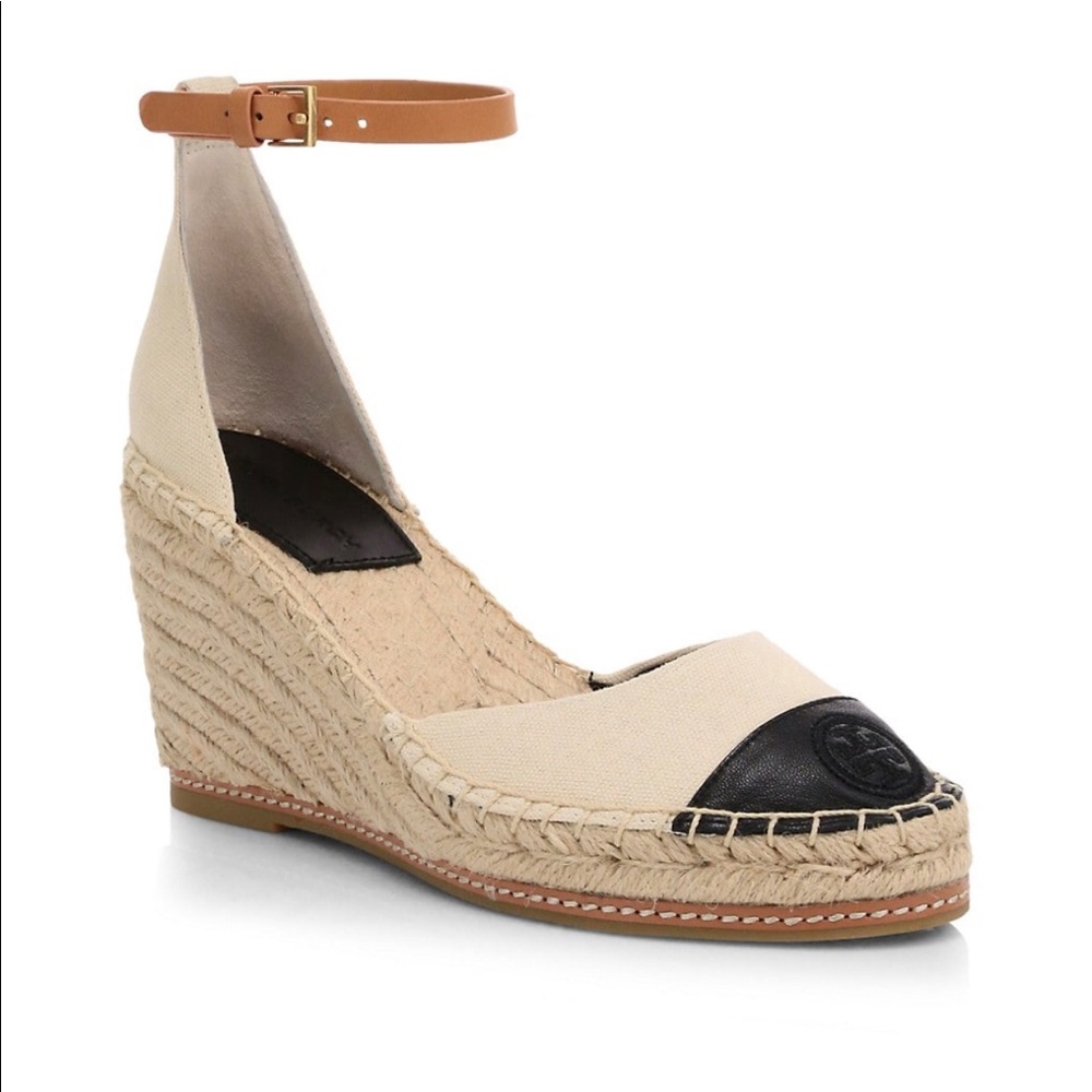 HOST PICK Tory Burch Cap Toe Espadrille Wedges